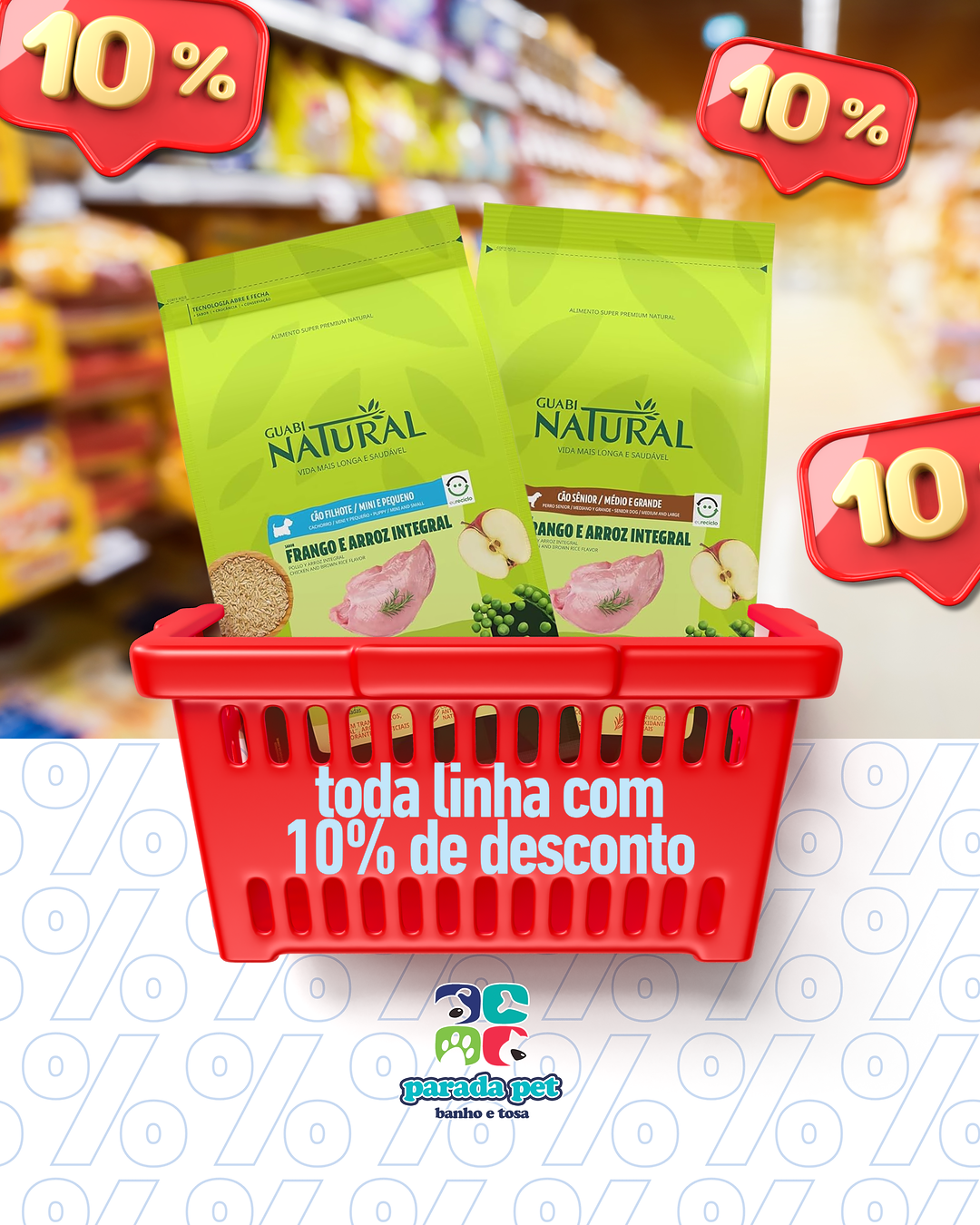 Post toda linha com 10% de desconto